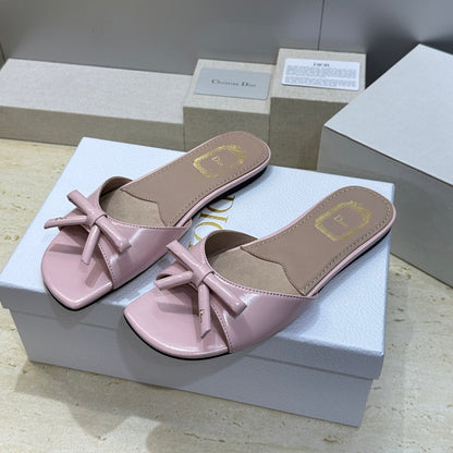 CD Dior Bow Slides Pink Leather 884660