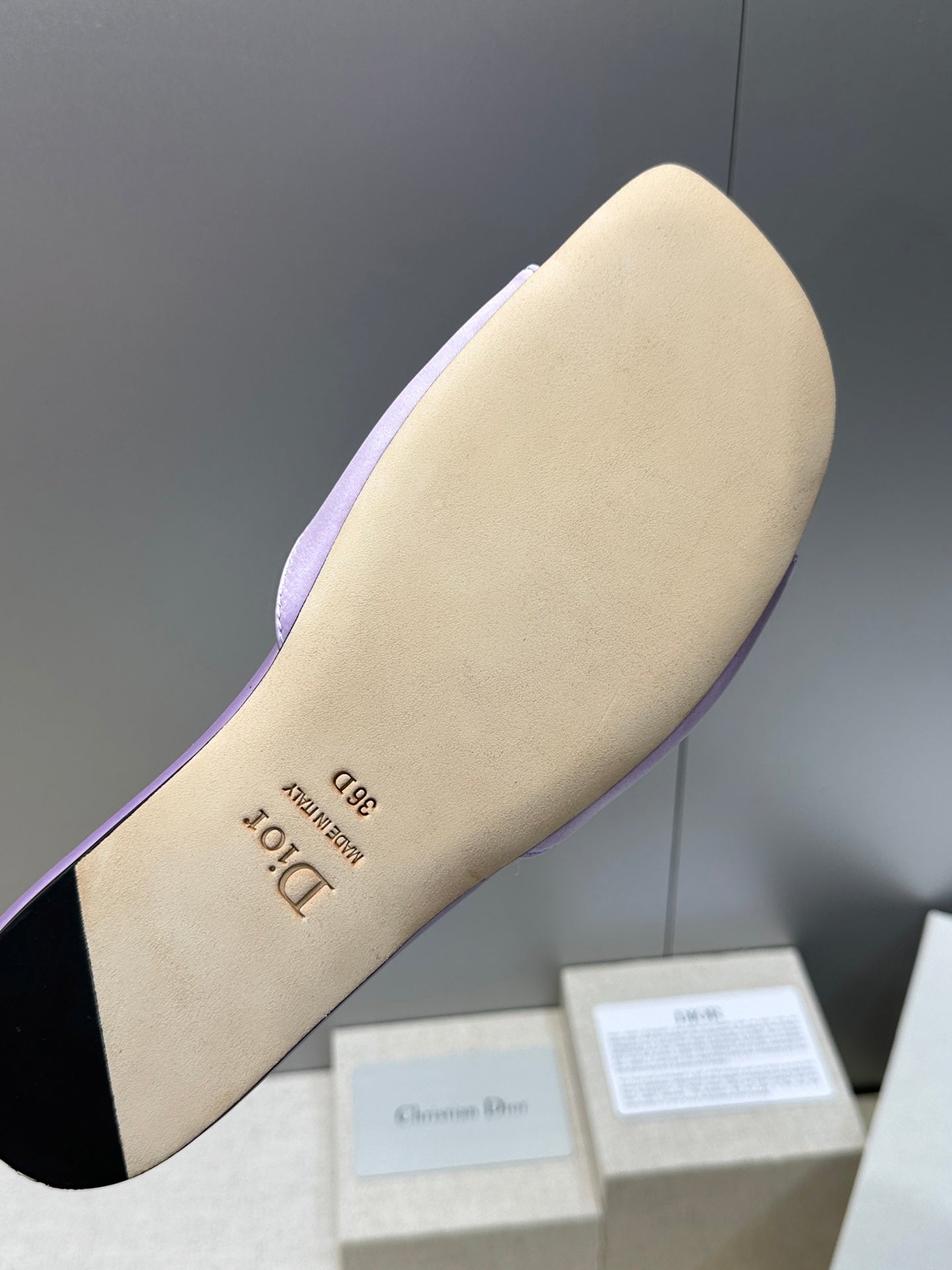 CD Dior Bow Slides Light Purple Satin 884664
