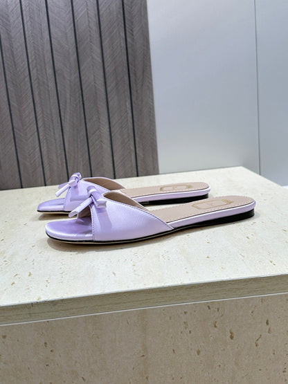 CD Dior Bow Slides Light Purple Satin 884664