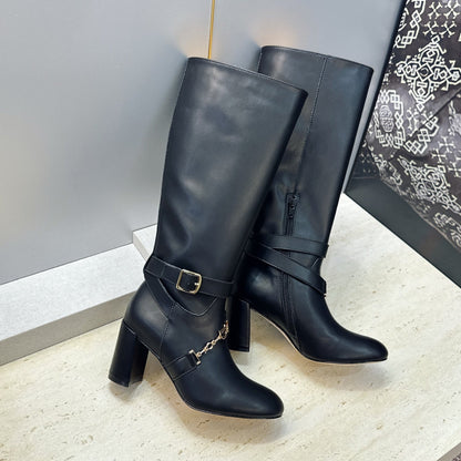 CD 26 Heel Knee-High Boots 8cm Calfskin 959602