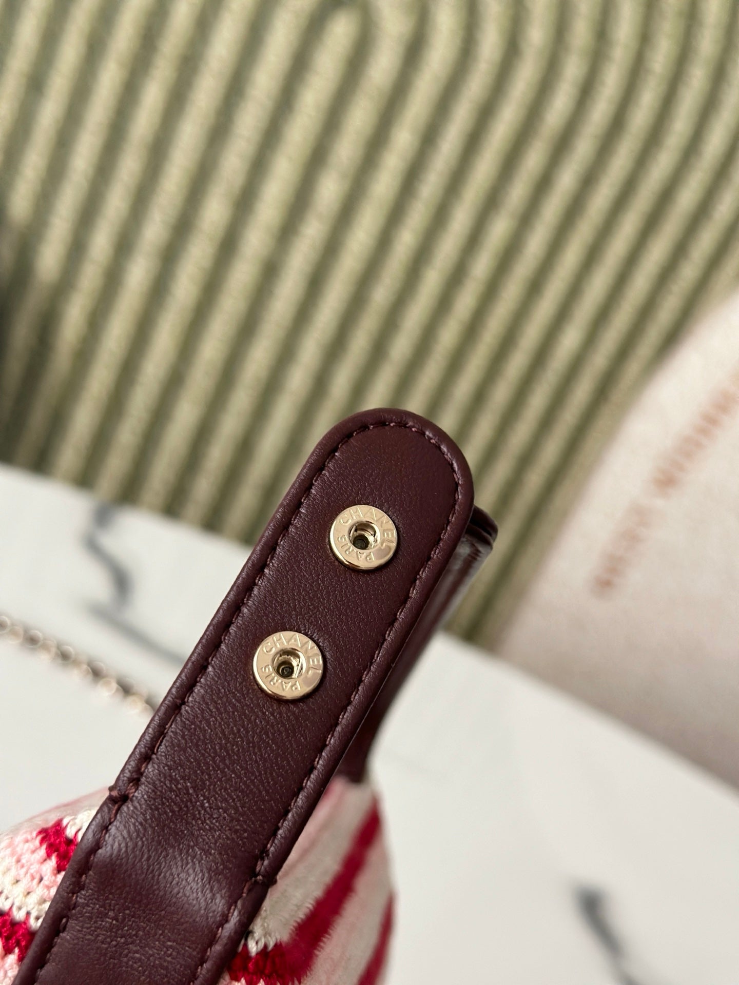 Chanel 2026 Clutch Bag 21cm Red Burgundy Wool Leather