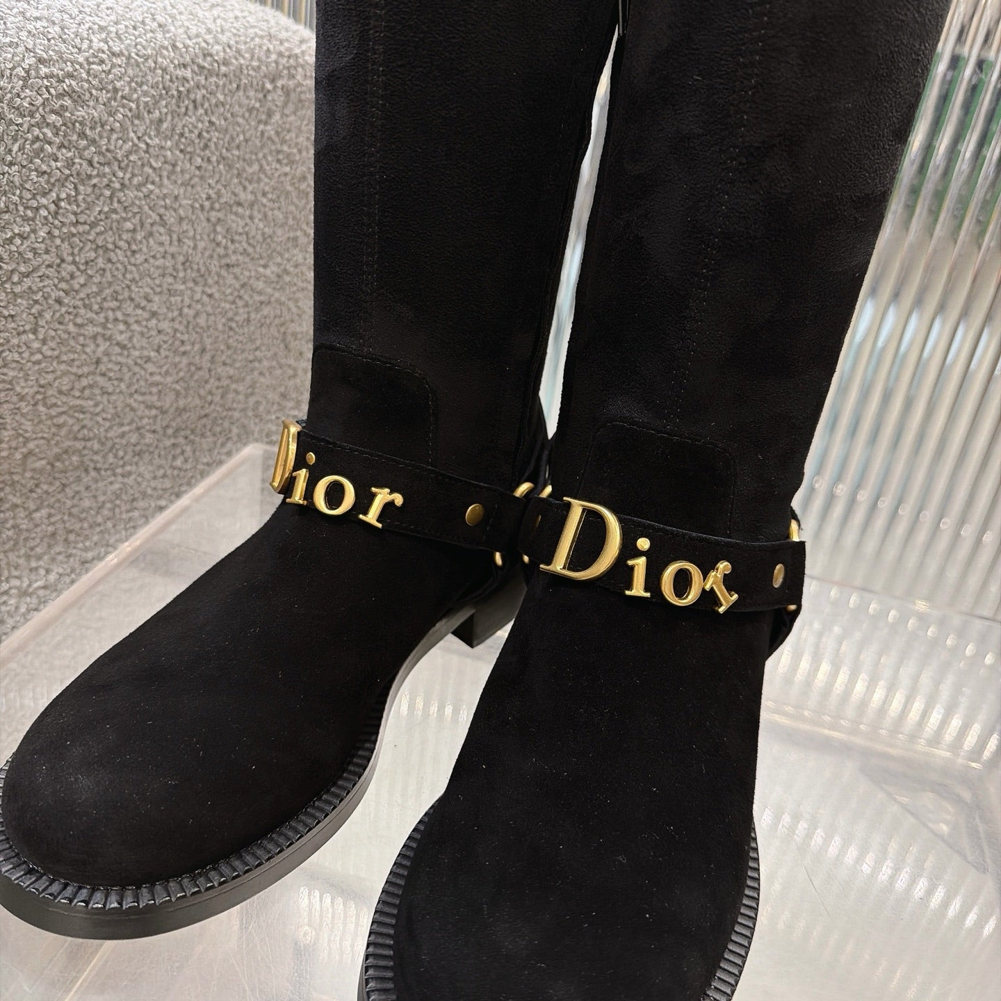 CD 26s Bolt Over-The-Knee Boot Black Suede 924098