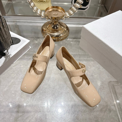 CD 26 Lolita High Heels 40 Beige Patent Leather 592207
