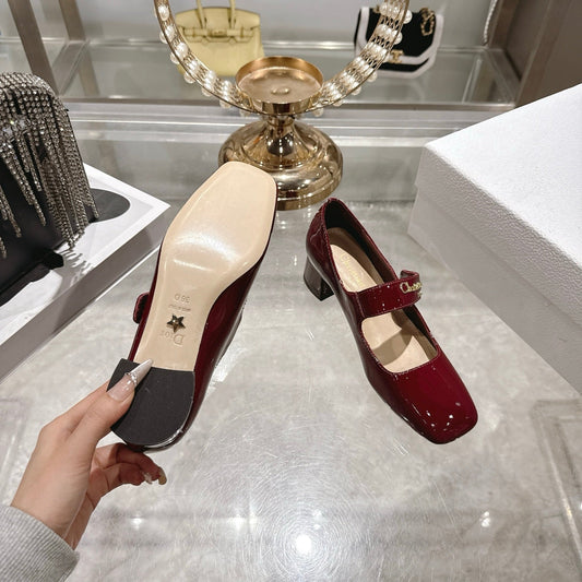 CD 26 Lolita High Heels 40 Dark Red Patent Leather 592208