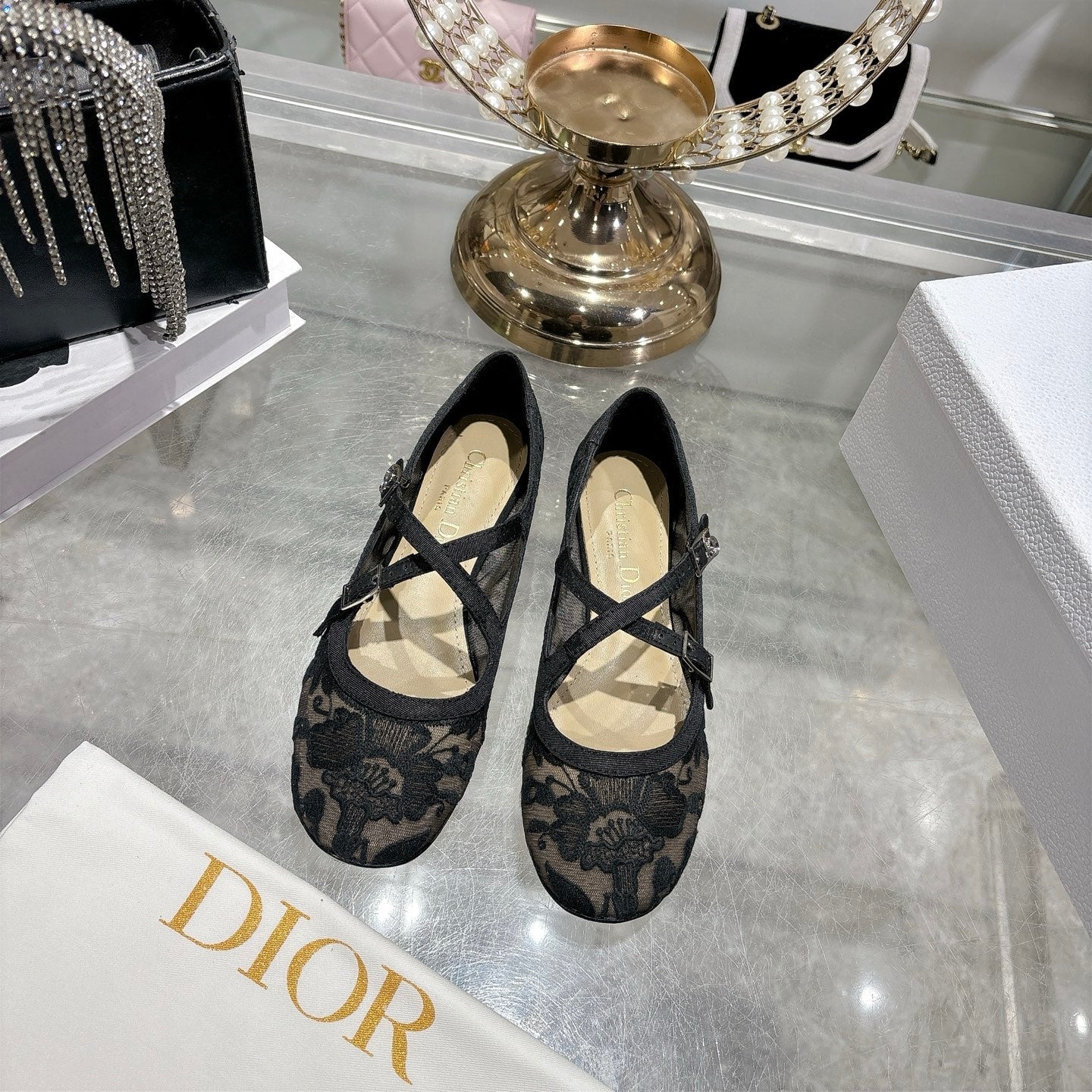 CD Very Ballet Flat Black Lace 679839
