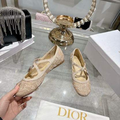 CD Very Ballet Flat Beige Lace 679840