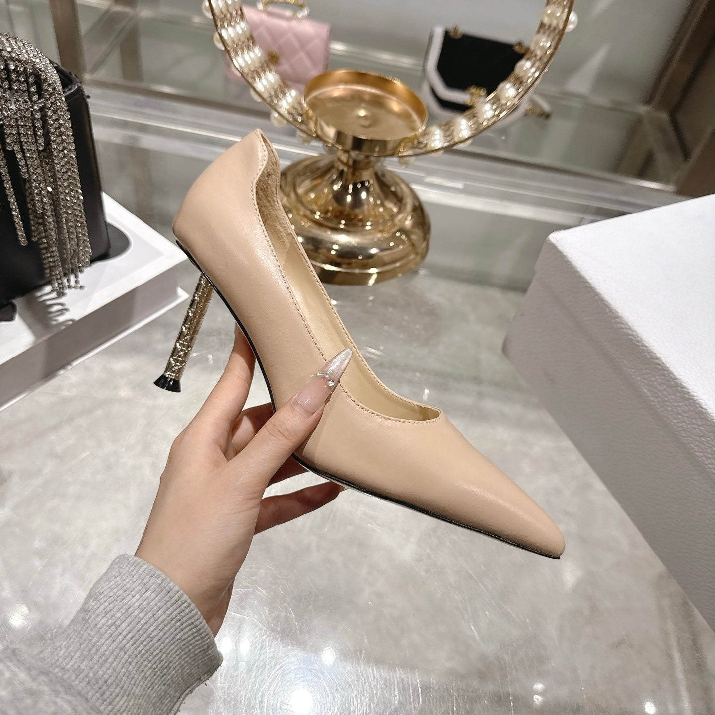 CD 26s Icon Pump 8cm Beige Supple Calfskin 679847