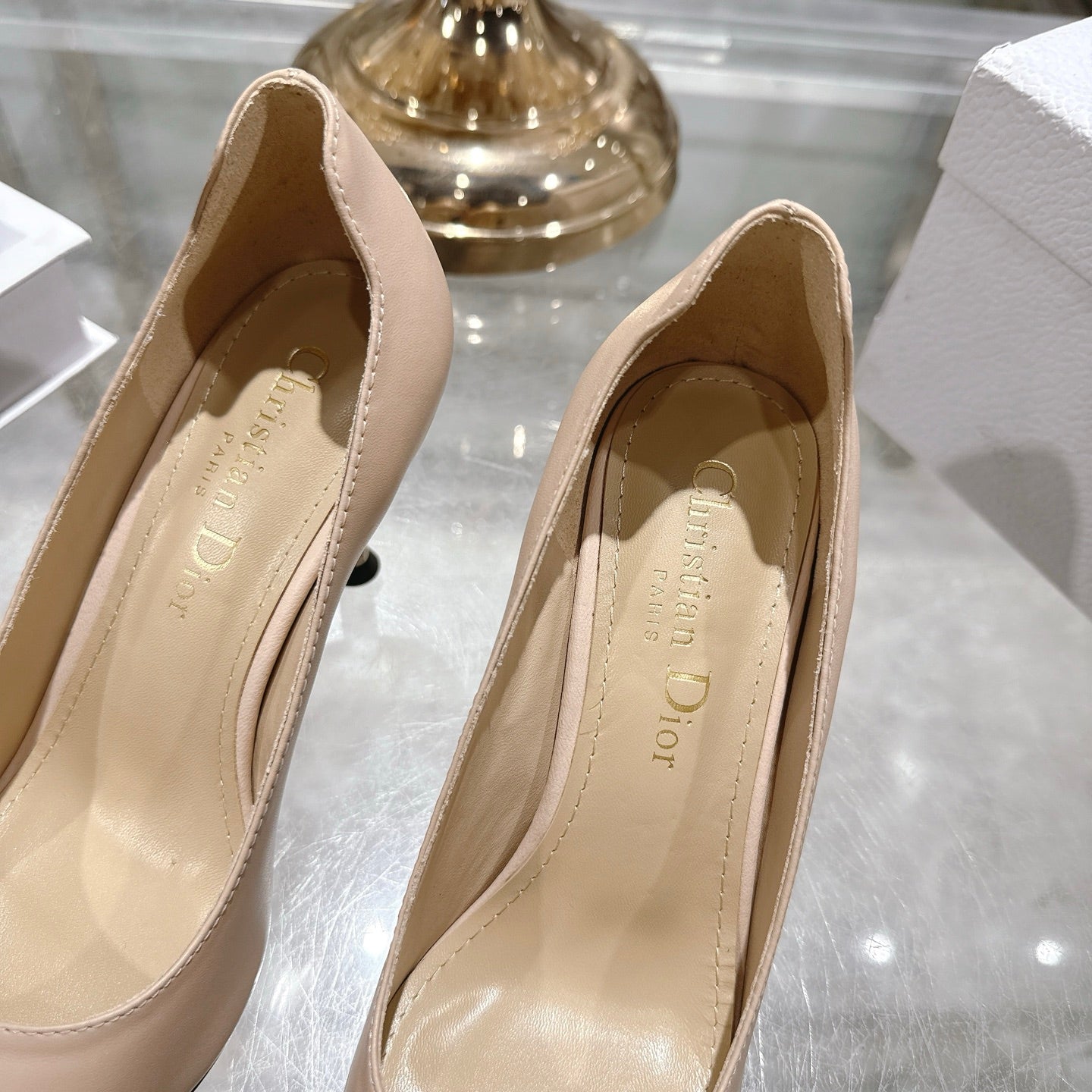 CD 26s Icon Pump 8cm Beige Supple Calfskin 679847