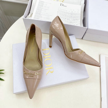 CD 25 Pump High Heels Pink Nude Patent Leather 307424