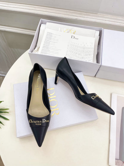 CD 25 Pump High Heels Black Calfskin 307420