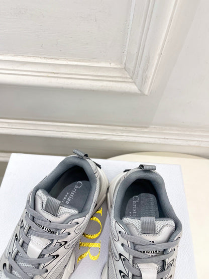CD SS26 B30 Sneakers Silver Grey Cowhide Mesh 631930
