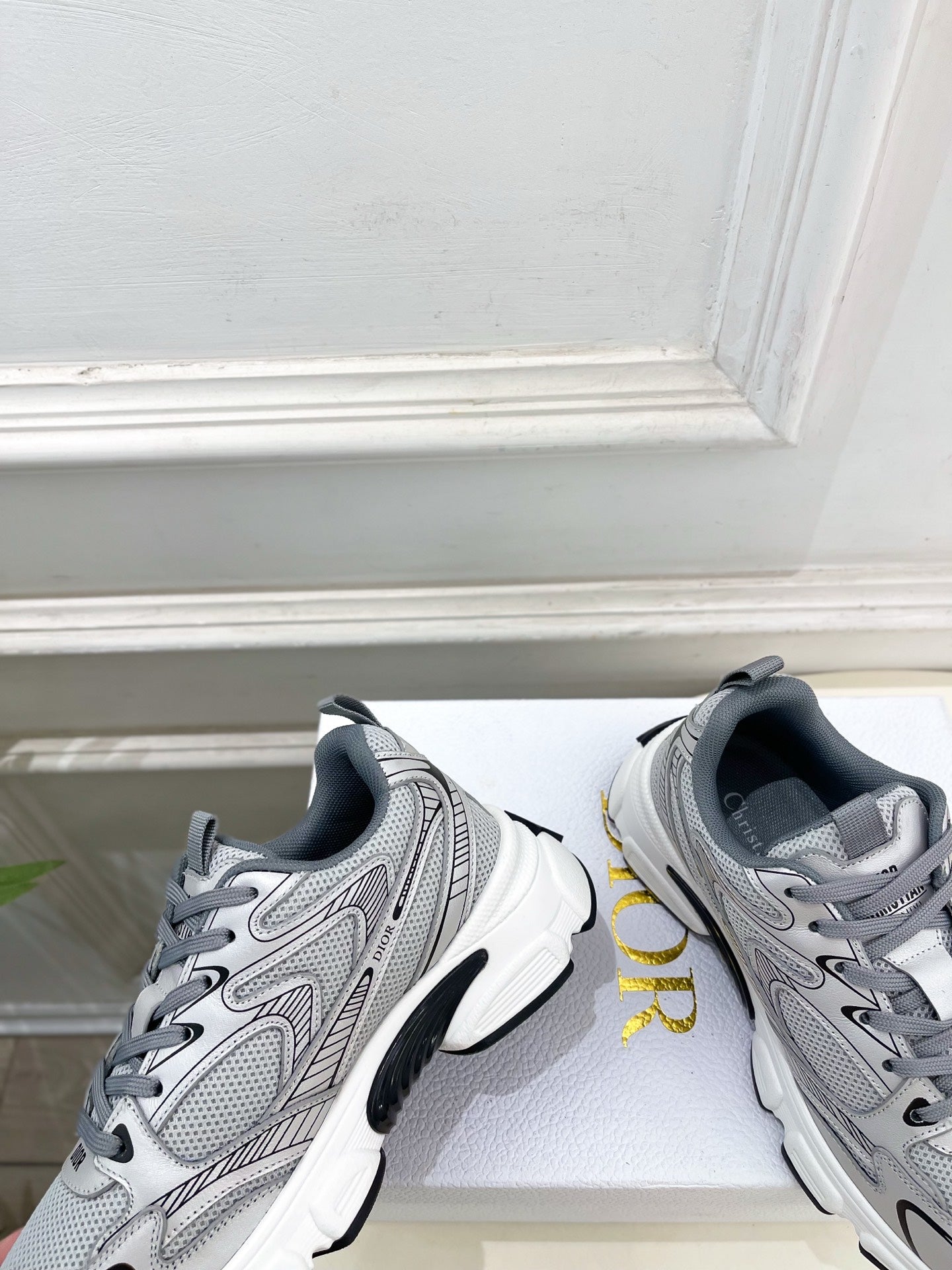 CD SS26 B30 Sneakers Silver Grey Cowhide Mesh 631930
