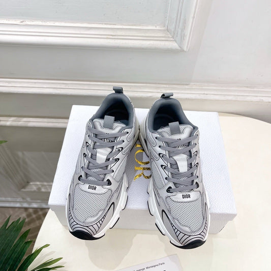 CD SS26 B30 Sneakers Silver Grey Cowhide Mesh 631930
