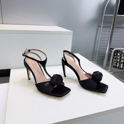 CD 2026 Rose Sandal 95mm Satin Leather 843018