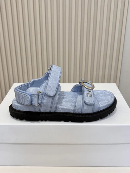 CD 2026 Sandal Blue Fabric Leather 846482