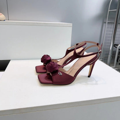 CD 2026 Rose Sandal 95mm Satin Leather 843018