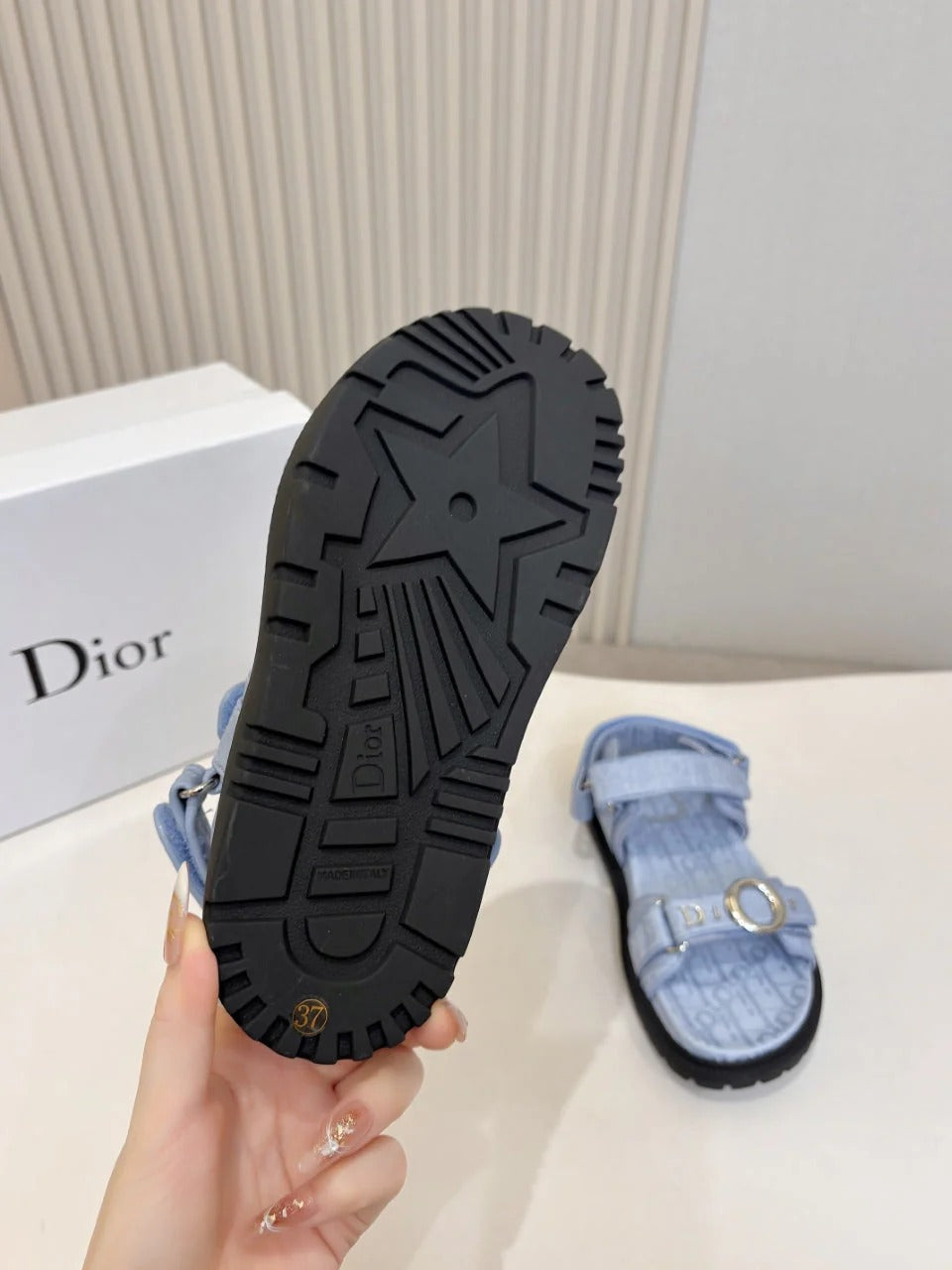 CD 2026 Sandal Blue Fabric Leather 846482