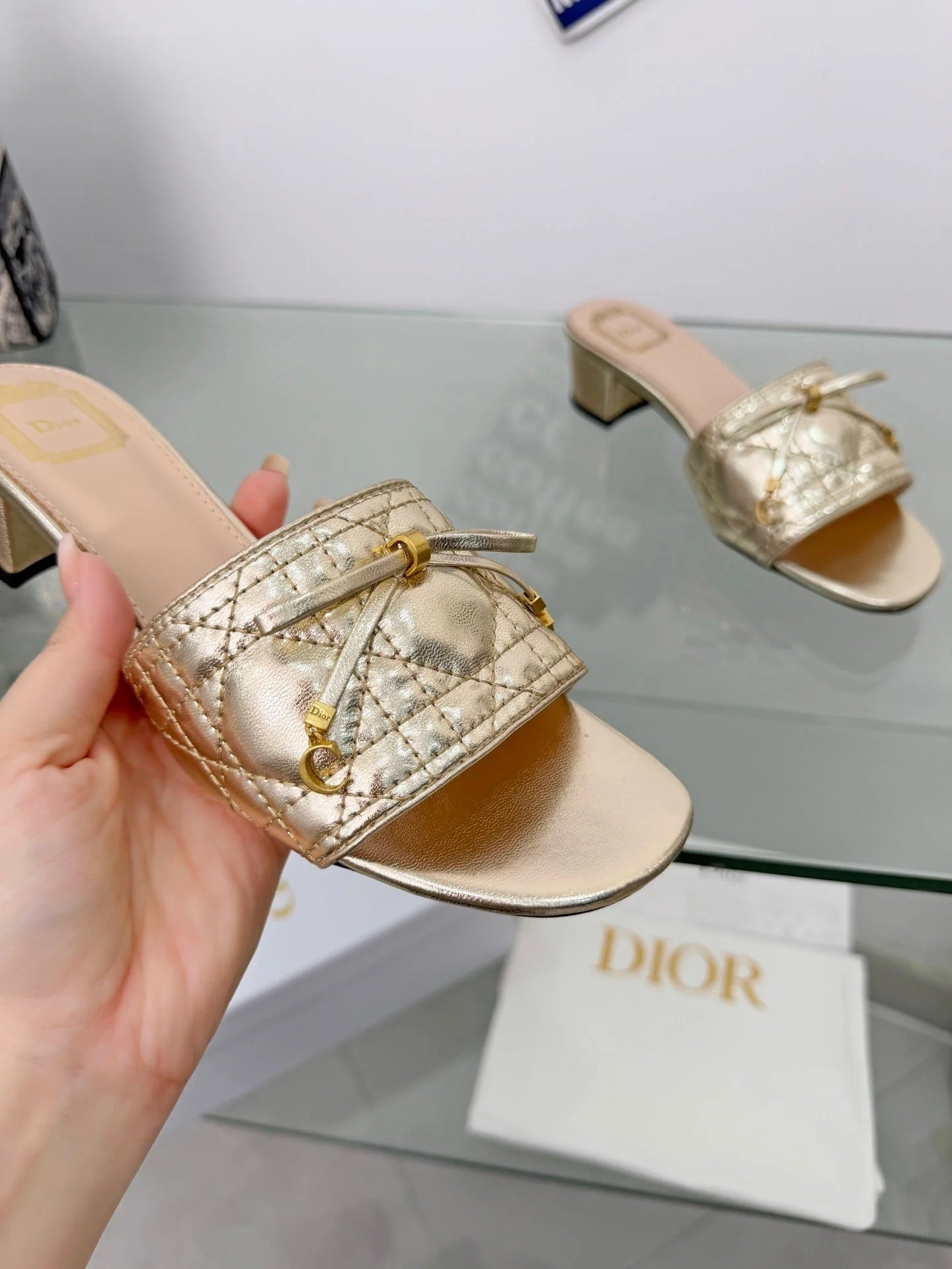 CD 2026 Sandal 45mm Metallic Leather 844877