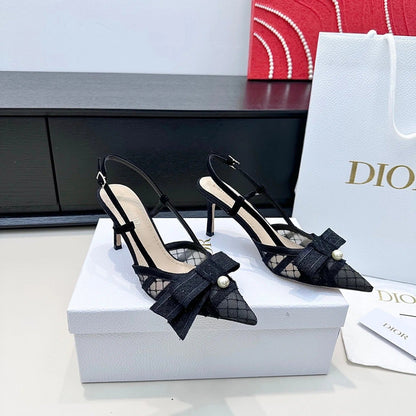 CD 26 Slingback 85 Black Mesh Leather 622212
