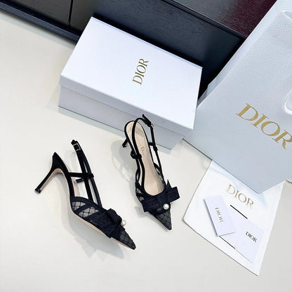 CD 26 Slingback 85 Black Mesh Leather 622212