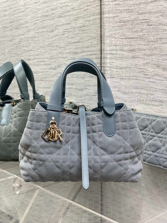 CD 2026 Toujours Bag Blue Grey Suede Leather 286497