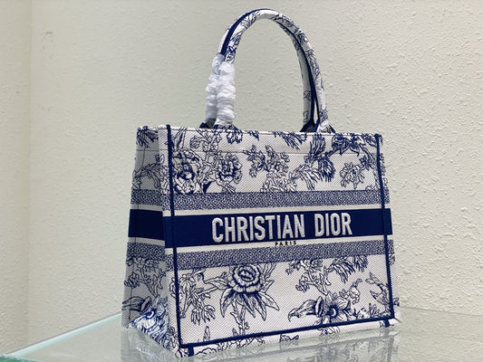 Medium CD Book Tote 36cm Jardin Botanique Blue