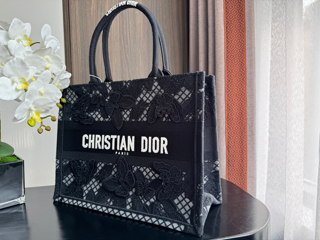 Medium CD Book Tote 36cm Butterfly Zodiac Black